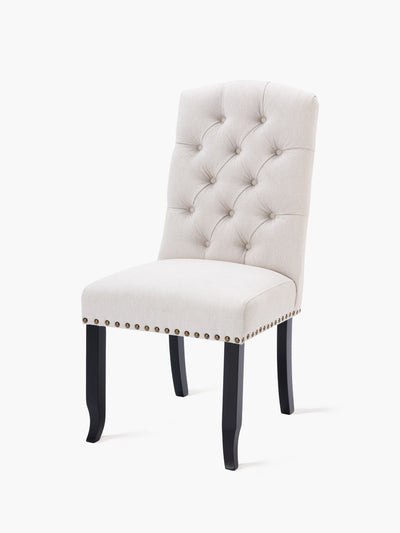 COLAMY Upholstered Fabric Dining Room Chair CL231 Beige #color_beige